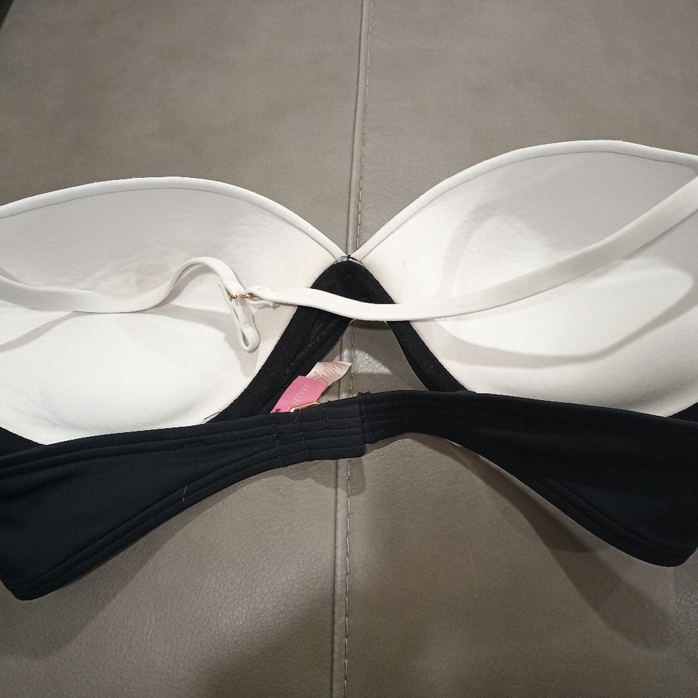 Victoria secret Black And White Swim Top